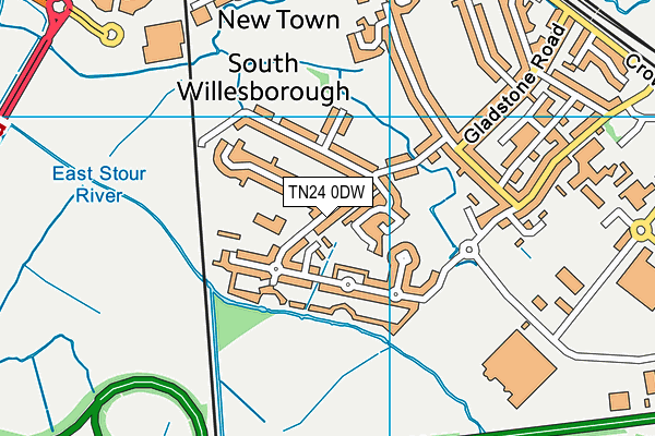 East Stour Primary School map (TN24 0DW) - OS VectorMap District (Ordnance Survey)