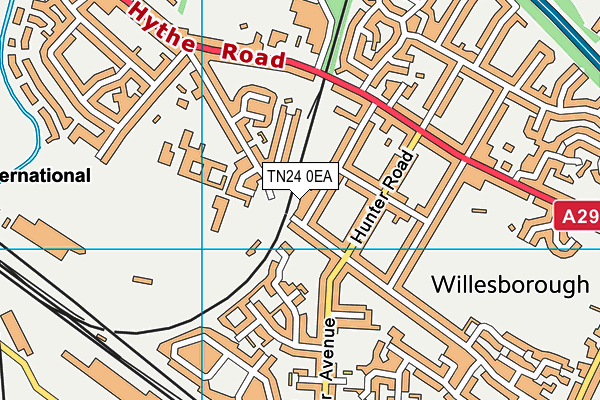 TN24 0EA map - OS VectorMap District (Ordnance Survey)