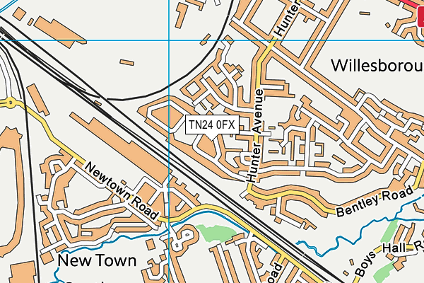 TN24 0FX map - OS VectorMap District (Ordnance Survey)