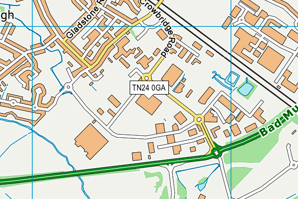 TN24 0GA map - OS VectorMap District (Ordnance Survey)