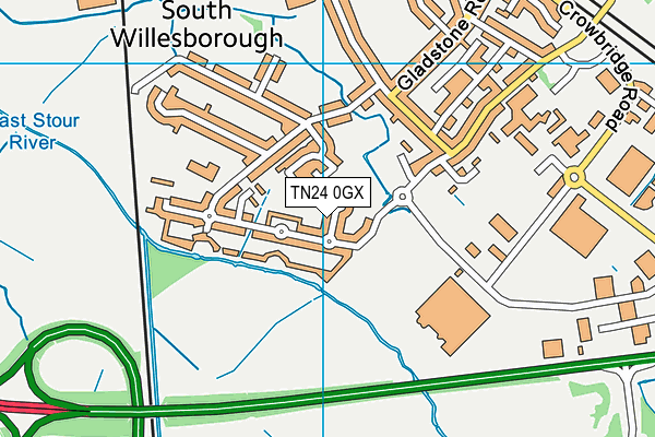 TN24 0GX map - OS VectorMap District (Ordnance Survey)