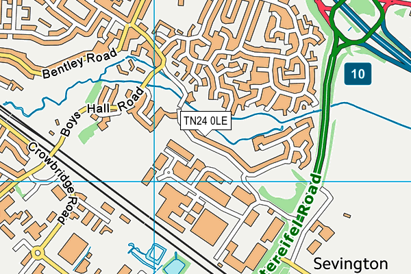 TN24 0LE map - OS VectorMap District (Ordnance Survey)