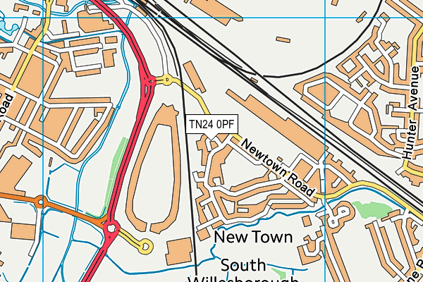 TN24 0PF map - OS VectorMap District (Ordnance Survey)