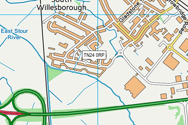 TN24 0RP map - OS VectorMap District (Ordnance Survey)