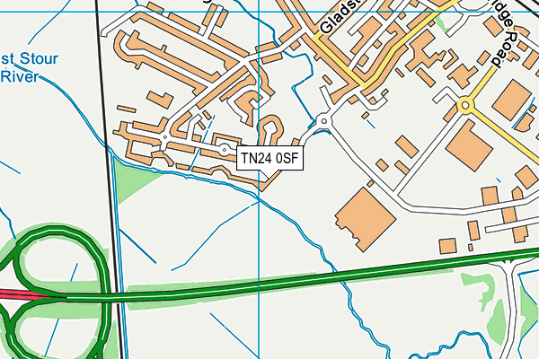 TN24 0SF map - OS VectorMap District (Ordnance Survey)