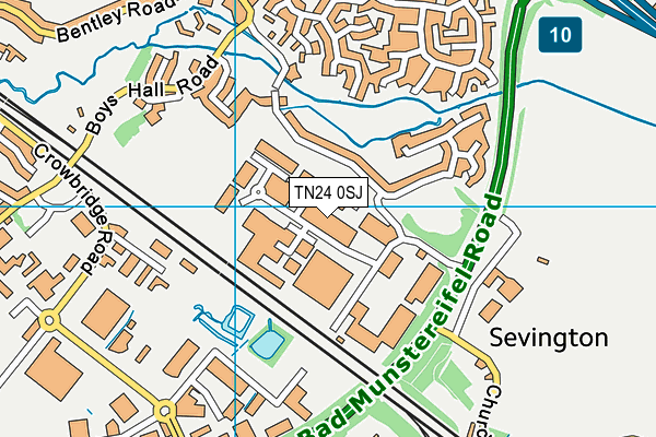 TN24 0SJ map - OS VectorMap District (Ordnance Survey)