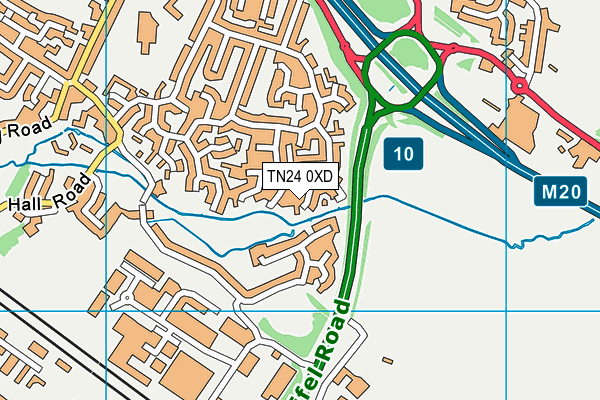 TN24 0XD map - OS VectorMap District (Ordnance Survey)