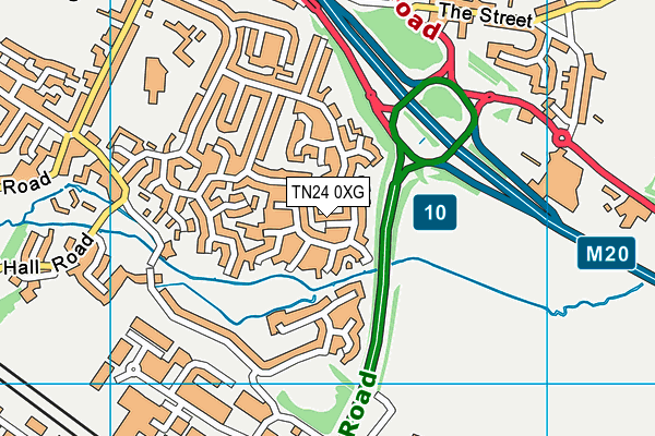 TN24 0XG map - OS VectorMap District (Ordnance Survey)