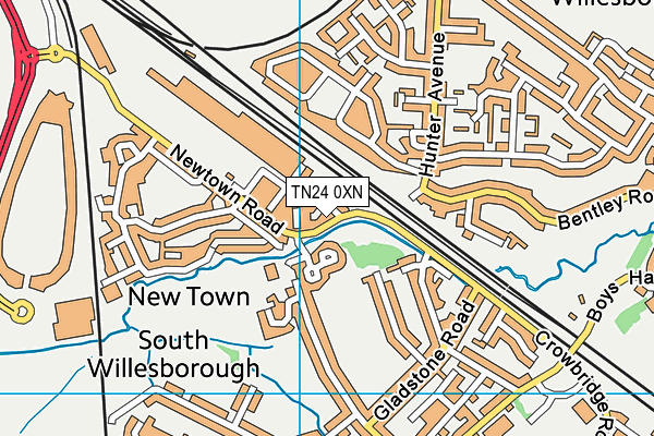 TN24 0XN map - OS VectorMap District (Ordnance Survey)