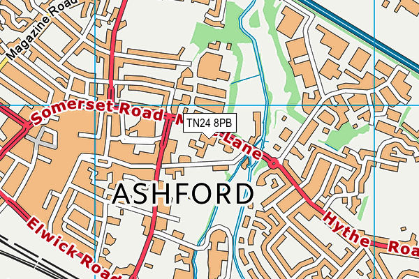 Ashford School map (TN24 8PB) - OS VectorMap District (Ordnance Survey)