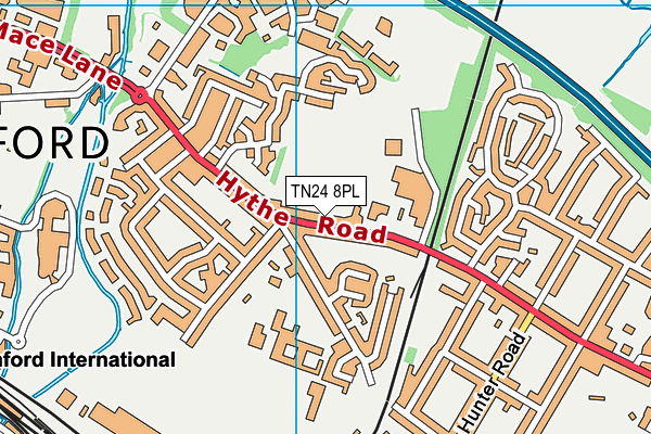 Hythe Road (Closed) map (TN24 8PL) - OS VectorMap District (Ordnance Survey)