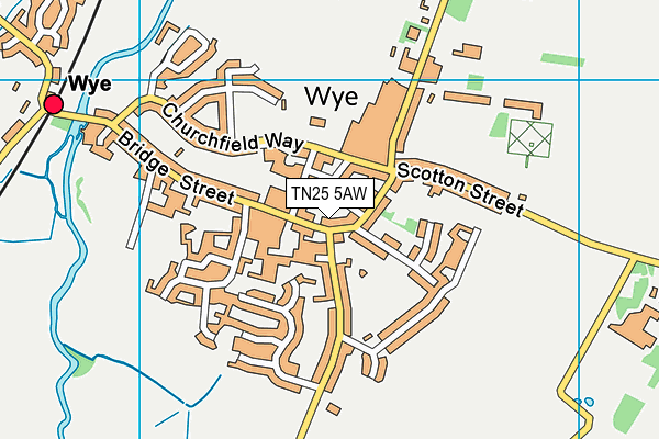 TN25 5AW map - OS VectorMap District (Ordnance Survey)