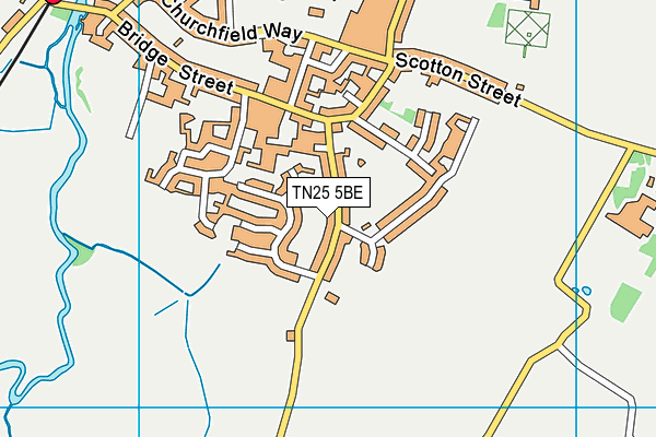 TN25 5BE map - OS VectorMap District (Ordnance Survey)