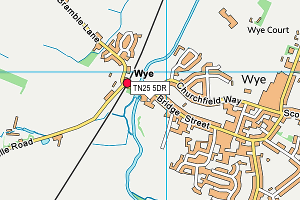 Wye Tennis Club map (TN25 5DR) - OS VectorMap District (Ordnance Survey)
