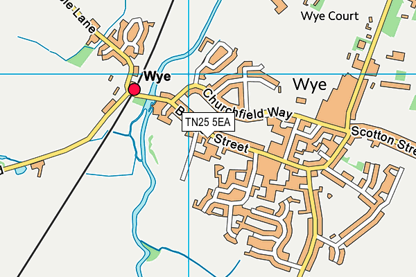 Wye Village Hall map (TN25 5EA) - OS VectorMap District (Ordnance Survey)