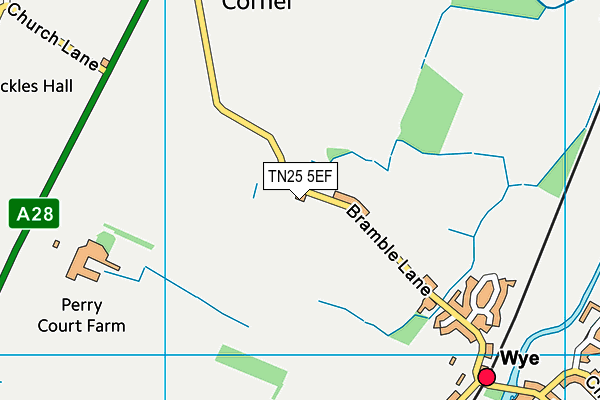TN25 5EF map - OS VectorMap District (Ordnance Survey)