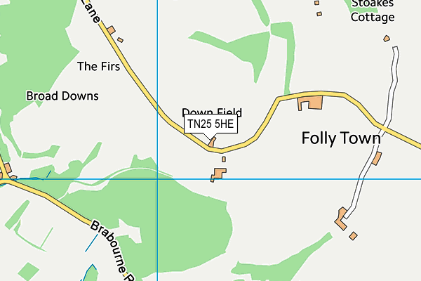 TN25 5HE map - OS VectorMap District (Ordnance Survey)