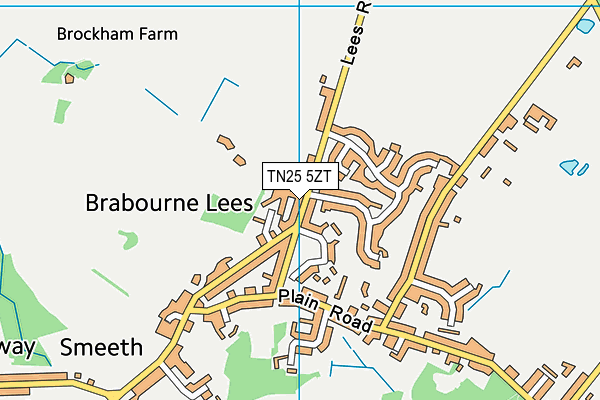TN25 5ZT map - OS VectorMap District (Ordnance Survey)