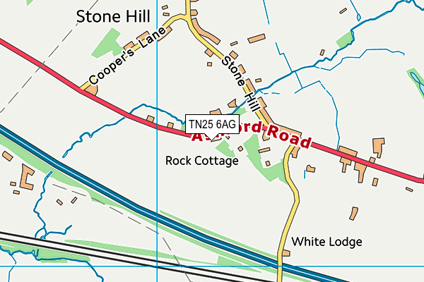 TN25 6AG map - OS VectorMap District (Ordnance Survey)