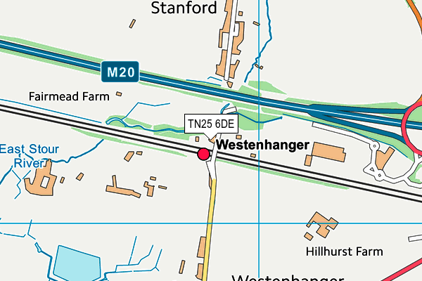 TN25 6DE map - OS VectorMap District (Ordnance Survey)