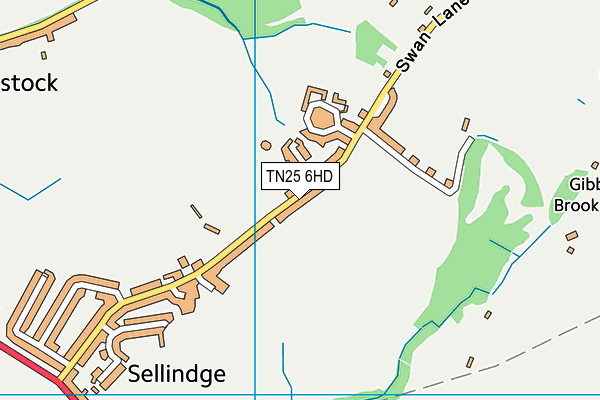 TN25 6HD map - OS VectorMap District (Ordnance Survey)