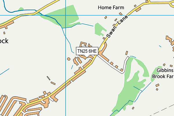 TN25 6HE map - OS VectorMap District (Ordnance Survey)