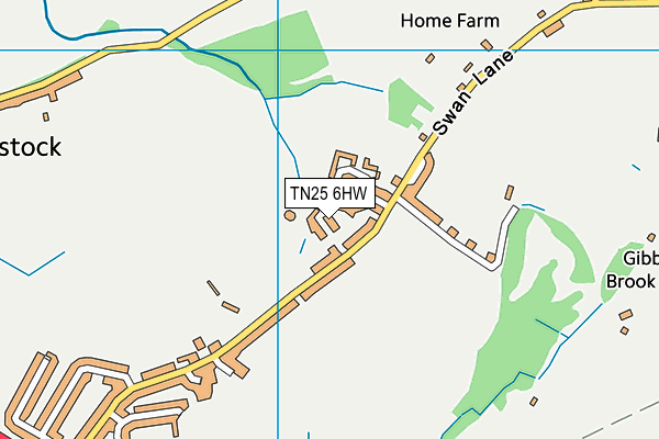 TN25 6HW map - OS VectorMap District (Ordnance Survey)