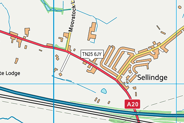 Sellindge Primary School map (TN25 6JY) - OS VectorMap District (Ordnance Survey)
