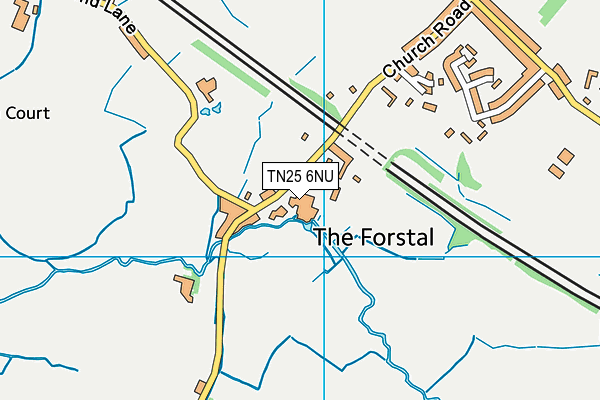The Forstal Playing Field map (TN25 6NU) - OS VectorMap District (Ordnance Survey)