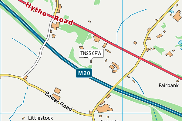 TN25 6PW map - OS VectorMap District (Ordnance Survey)