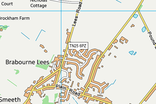 TN25 6PZ map - OS VectorMap District (Ordnance Survey)