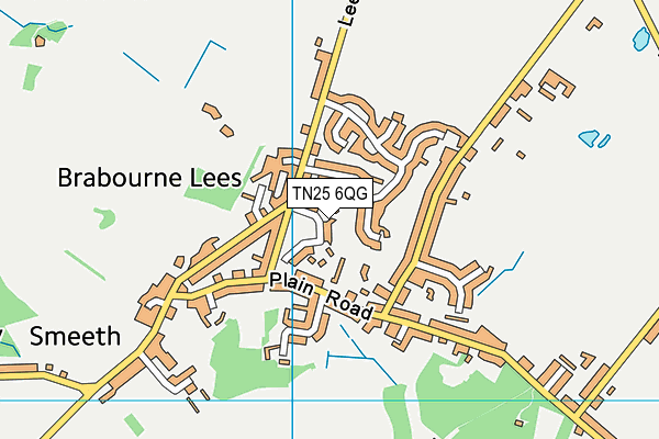 TN25 6QG map - OS VectorMap District (Ordnance Survey)