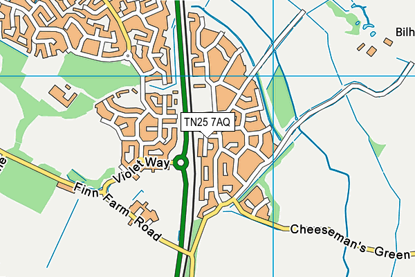 TN25 7AQ map - OS VectorMap District (Ordnance Survey)