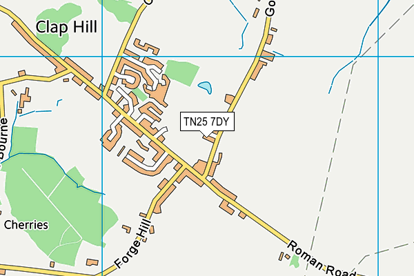 TN25 7DY map - OS VectorMap District (Ordnance Survey)