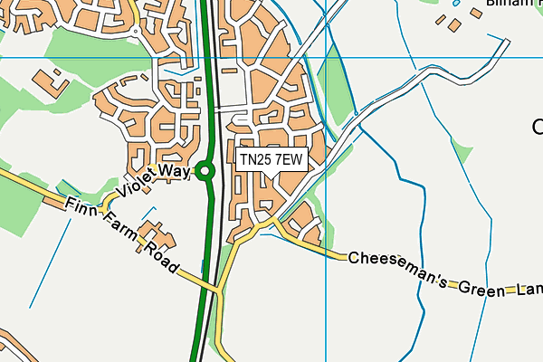 TN25 7EW map - OS VectorMap District (Ordnance Survey)