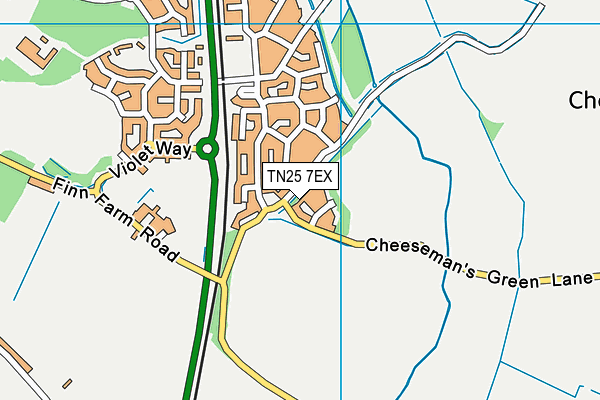 TN25 7EX map - OS VectorMap District (Ordnance Survey)