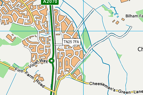 TN25 7FA map - OS VectorMap District (Ordnance Survey)