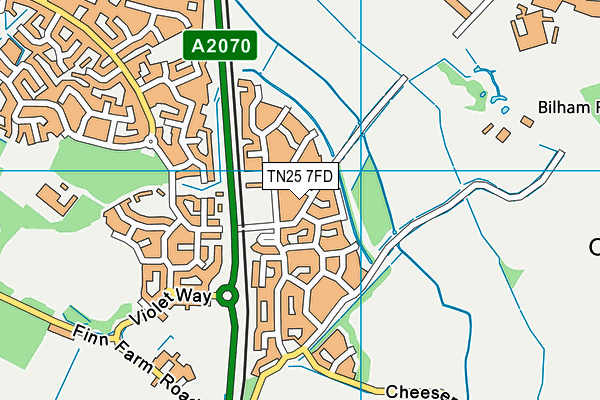 TN25 7FD map - OS VectorMap District (Ordnance Survey)