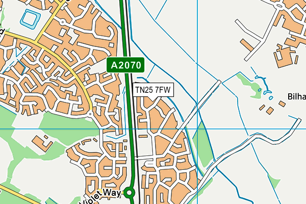 TN25 7FW map - OS VectorMap District (Ordnance Survey)