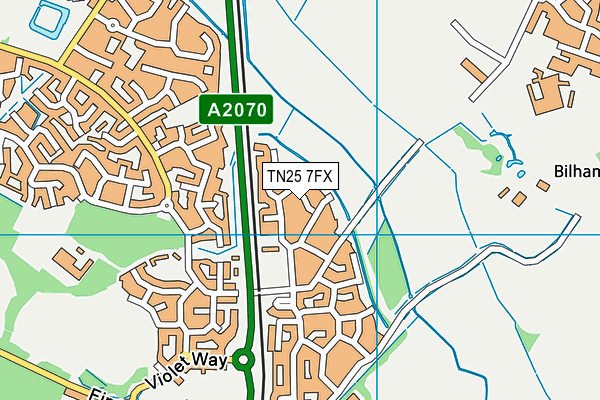 TN25 7FX map - OS VectorMap District (Ordnance Survey)