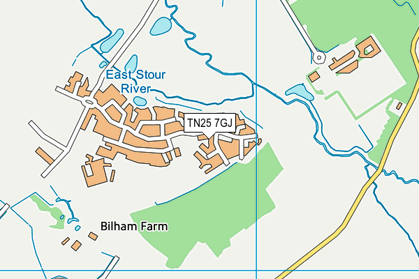 TN25 7GJ map - OS VectorMap District (Ordnance Survey)