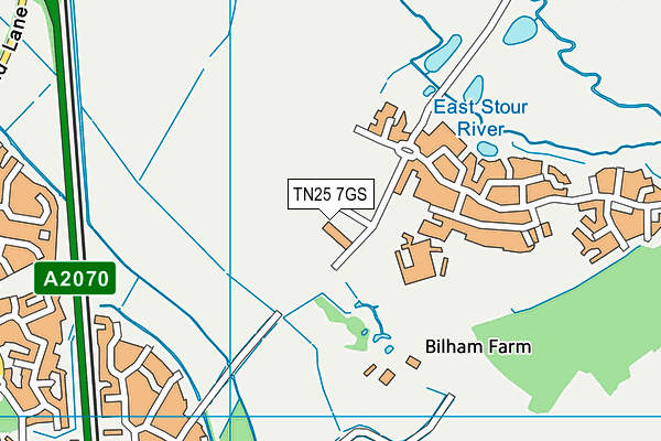 TN25 7GS map - OS VectorMap District (Ordnance Survey)