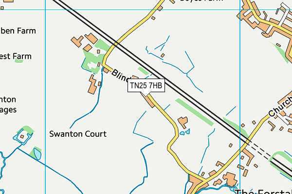 TN25 7HB map - OS VectorMap District (Ordnance Survey)