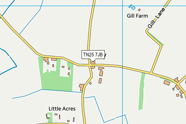 TN25 7JB map - OS VectorMap District (Ordnance Survey)