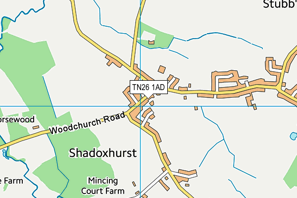 TN26 1AD map - OS VectorMap District (Ordnance Survey)