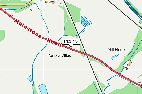 TN26 1AF map - OS VectorMap District (Ordnance Survey)