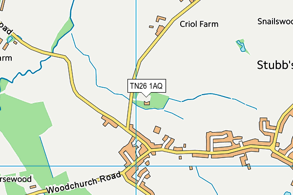TN26 1AQ map - OS VectorMap District (Ordnance Survey)