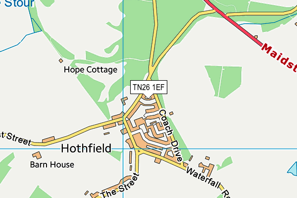 TN26 1EF map - OS VectorMap District (Ordnance Survey)