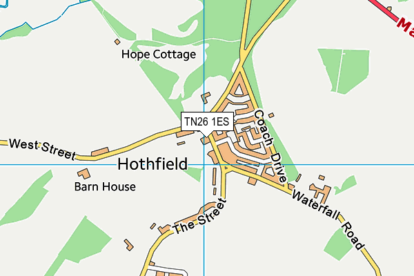 TN26 1ES map - OS VectorMap District (Ordnance Survey)
