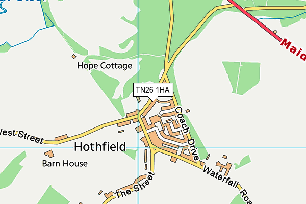 TN26 1HA map - OS VectorMap District (Ordnance Survey)